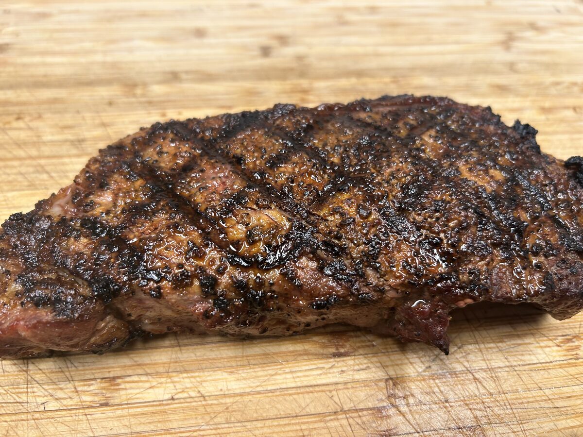Grilled ribeye with a perfect sear