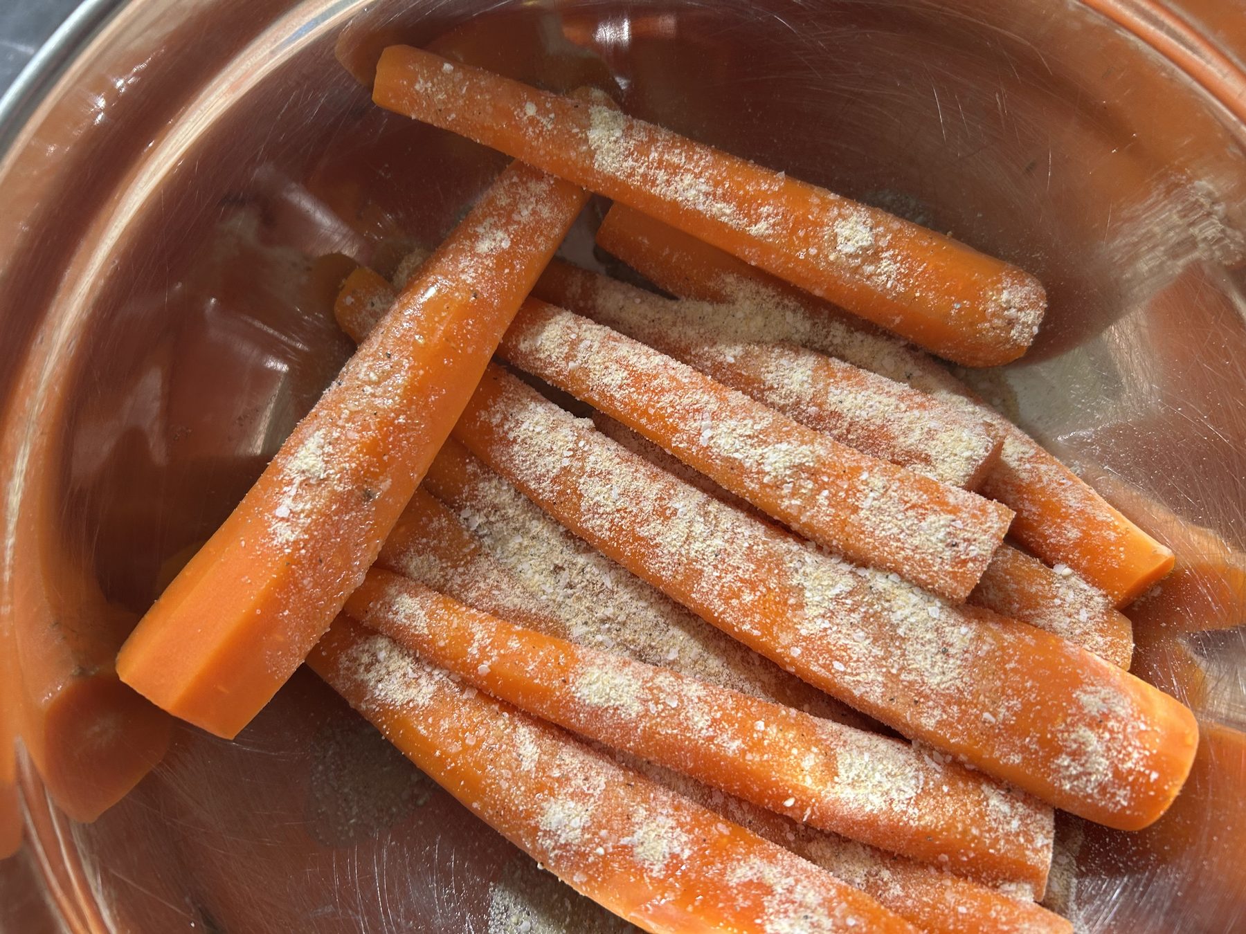 Carrots seasoned with Ivory All Purpose before finishing on the grill, in the oven, or in a pan